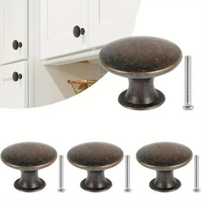4 Stück Vintage Schrankknöpfe, Antikbronze Schranktürgriffknöpfe, Schubladengriffknöpfe mit Schrauben für Heimmöbel