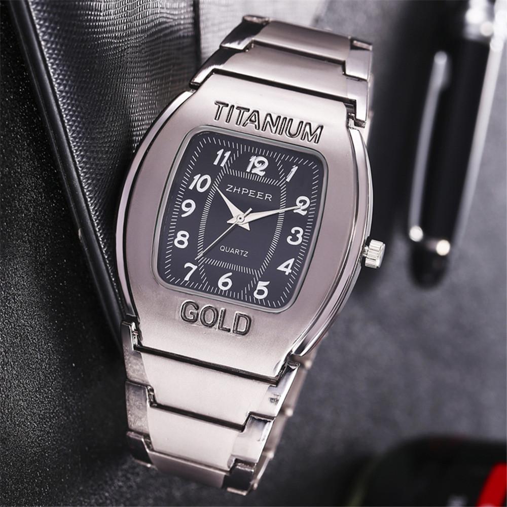 Fashion Mens Barrel Shape Quartz Watch With Alloy Band For Casual Business Wear