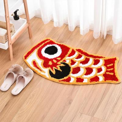 Large Koi Shaped Imitation Cashmere Carpet Room Decoration Bathroom Soft Absorbent Floor Mat Household Door Mat Floor Mat