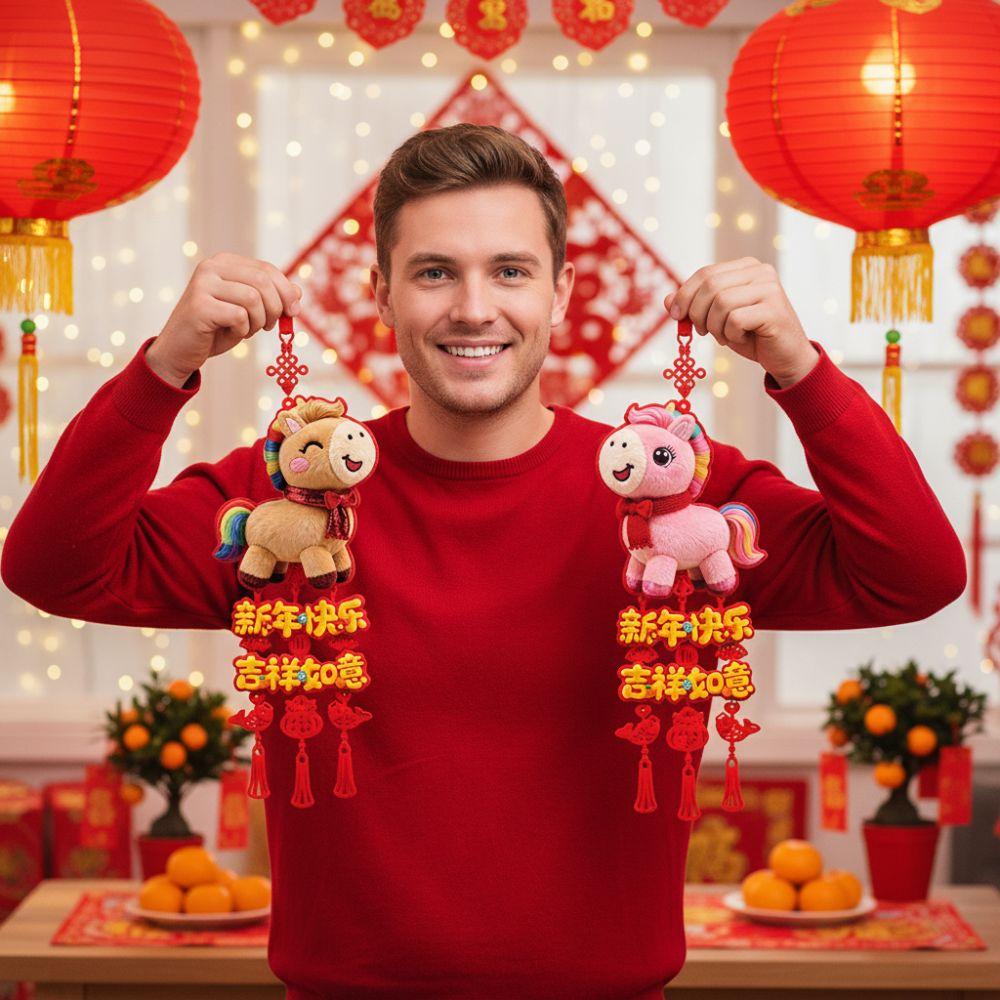 2Pcs 2026 Horse Year Hanging Pendants Chinese Spring Festival Traditional New Year Pendant Chinese Style