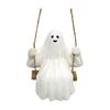 Swing Ghost Garden Statue Cute Resin Ghost Figurine Outdoor Tree Hanging Ornament for Porch Garden Lawn Yard Decor