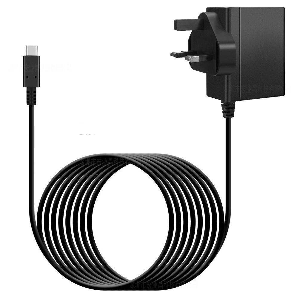 UK Plug AC Adapter Charger For Nintendo Switch / OLED Type C USB Wall Charger