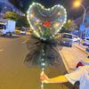 1 Set LED Balloon Inflatable DIY Heart-shaped Transparent Valentine's Day LED Luminous Balloon Holiday Supplies