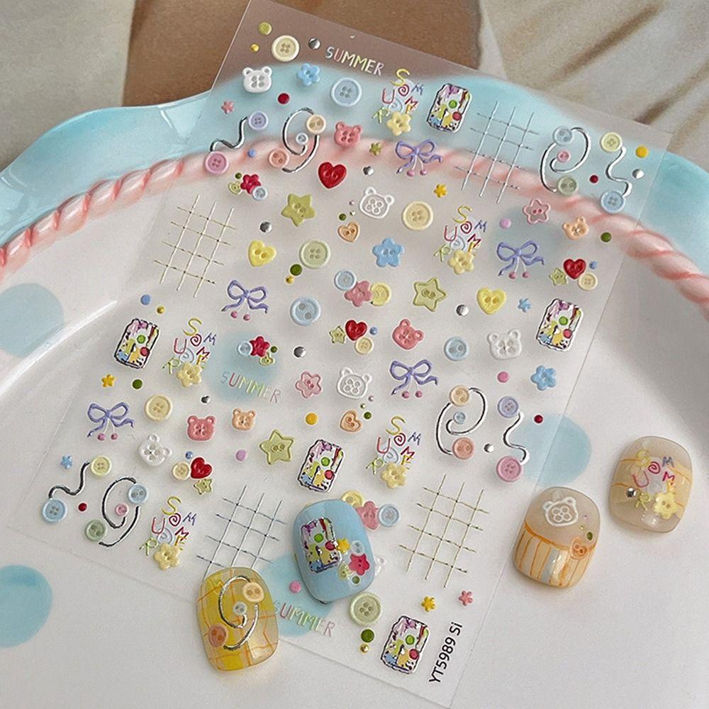 PVC Nail Decals Self Adhesive Nail Decoration Kawaii DIY Nail Stickers Home Nail Art