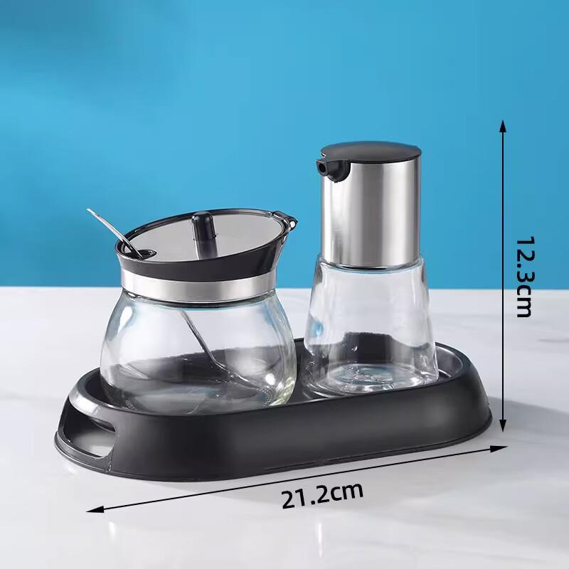Yunshuang 3-Piece Stainless Steel Seasoning Set with 125ml Glass Jars