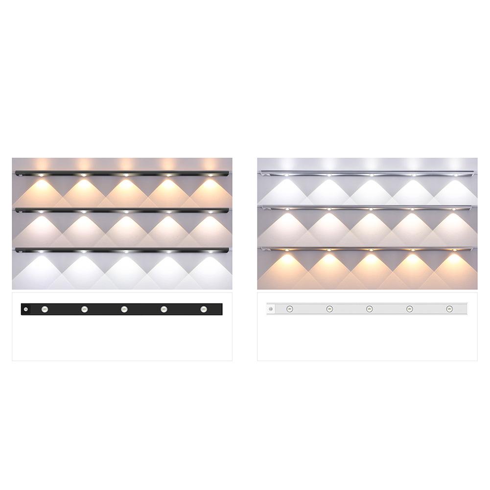 Motion Sensor LED Lights Ultra-thin Night Lamp USB Rechargeable Under Cabinet Lights 3 Color For Closet Lighting