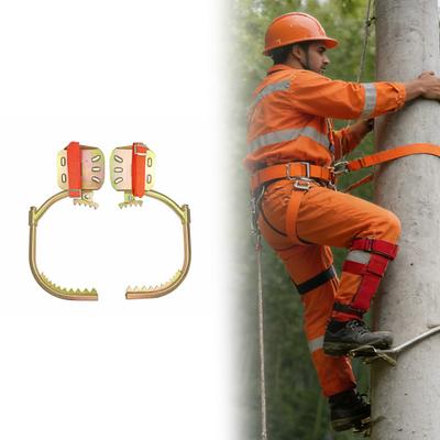 1 Set Baumkletterspikes Verstellbare Elektrikerstangen Kletterstiefel mit Sägezähnen Rutschfeste Baumpflück-Arbeit Kletterausrüstung