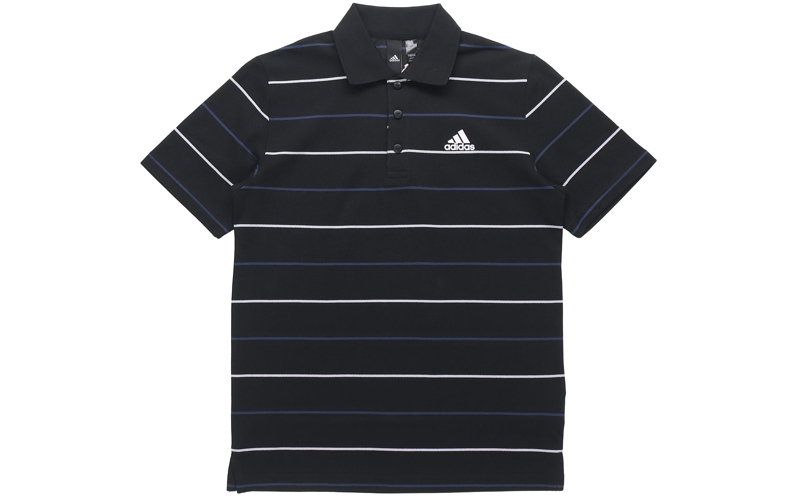 Мужские поло Adidas Черный воротник-поло Умеренный прямой крой GP1009 S