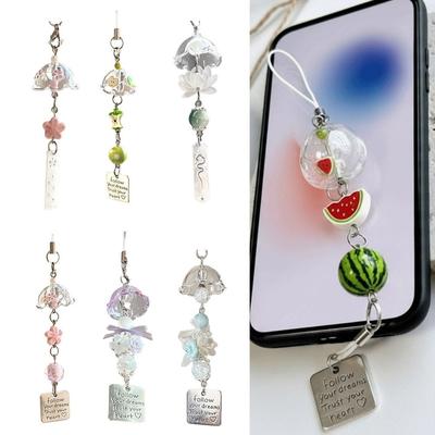 Jellyfish Jellyfish Beaded Pendent Sea Shell Fish Phone Charm Keycord  Mobile