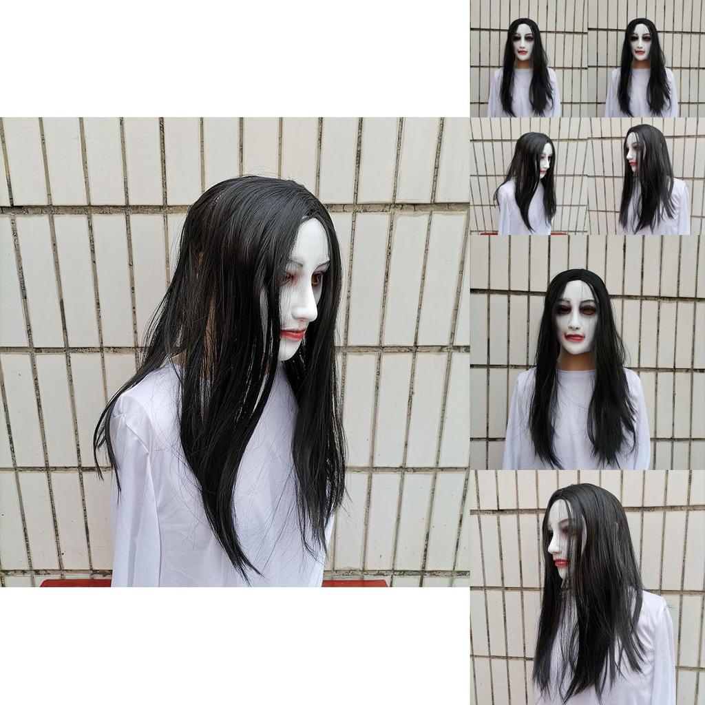 Latex Weibliche Geistermaske für Halloween Escape Room Requisiten und Spukhausdeko