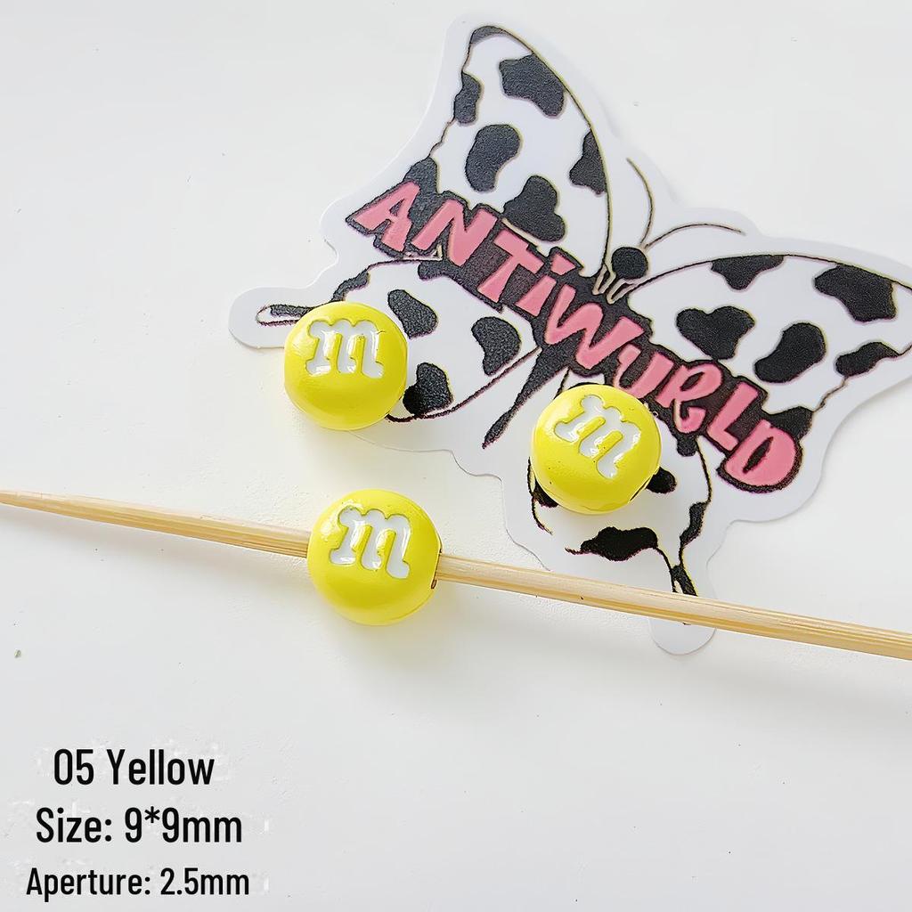 Colorful Candy M Bean Alloy Beads for DIY Handmade Bracelets & Necklaces