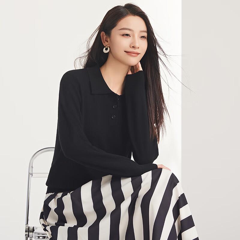 

FAPAI Women s 100% Merino Wool Lapel Sweater