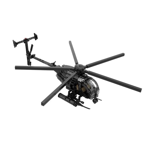 XMBRICDIYY MH-6 Little Bird Helicopter Model Kit, 595 Piece Military Airplane Building Block Assembly MOC Set, MOC-88275
