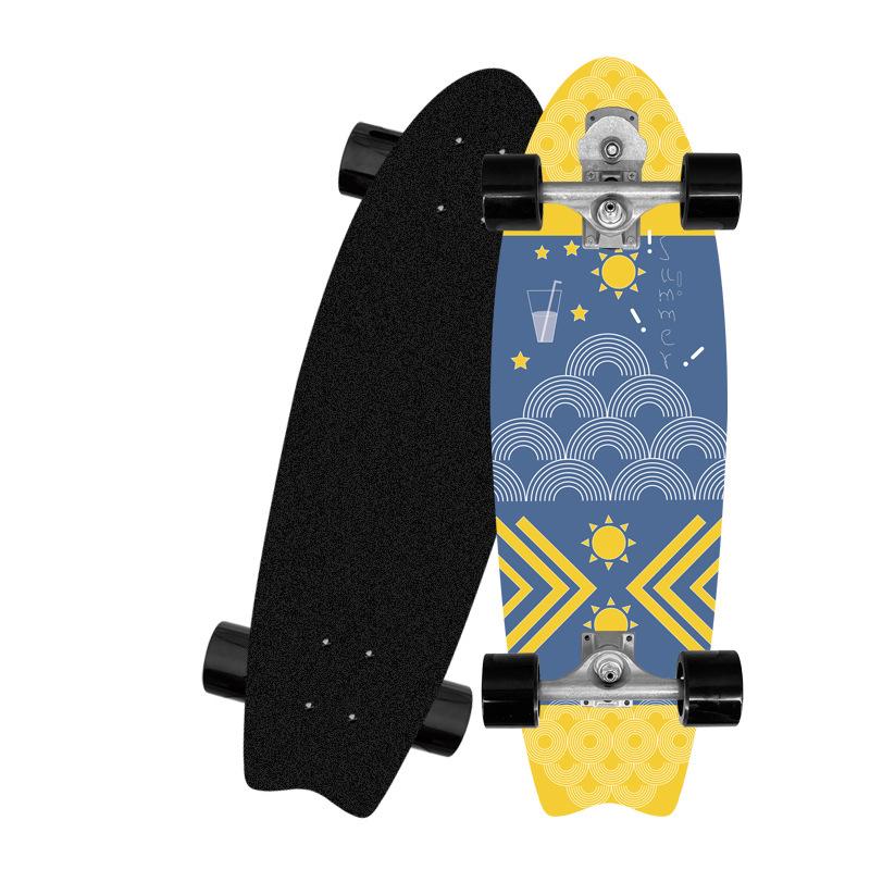 S7 גלשן סקייטבורד יבשתי 815x255x125 מ"מ סקייטבורד גלשן תושבת S7 גלישת גלים גלשן דג סקייטבורדים לונגבורד