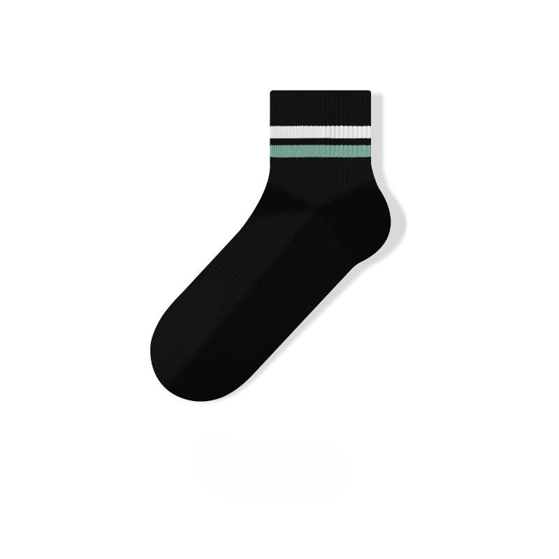 

Pure Cotton Socks - Men s Mid-calf Four-season Model, Antibacterial and Deodorizing, Bone-free, Comfortable, Anti-sagging, Double-strap Casual Socks 1 pair чёрный