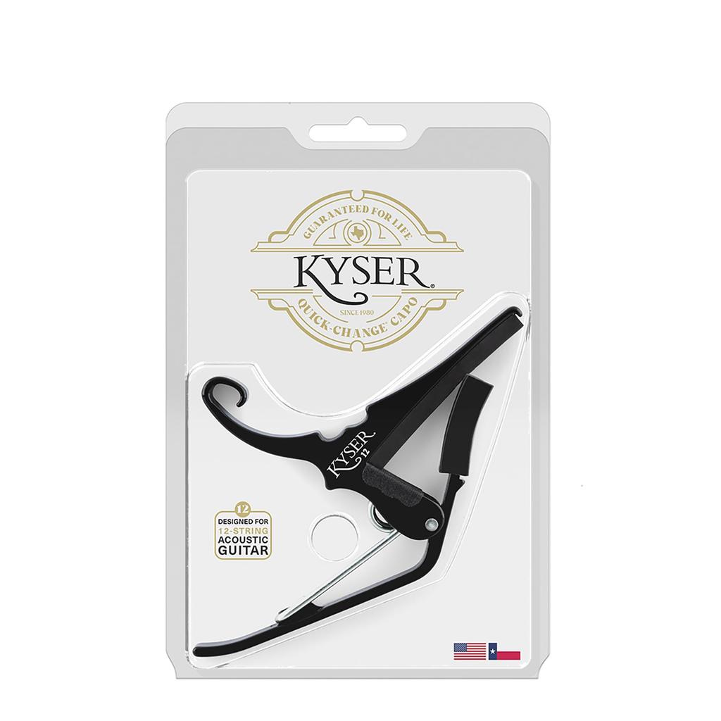 Kyser Quick Change Capo for KG12B 12-String Guitars, Black,