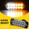 4xAmber White Strobe Light 12LED Car Truck New Beacon Warning Hazard Flash