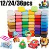12/24/36pcs Lightweight Dry Clay Multi Color Diy Modeling Creative Craft Girls Intelligence Training Handmade Play Gift Supplies