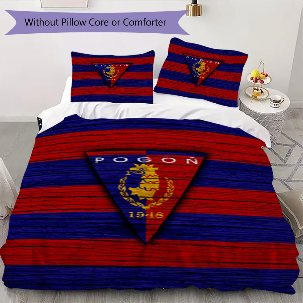 Mks Pogoń Szczecin Pattern Bedding,Quilt Set Quilt Cover Pillowcase Home Birthday Gift(1 * duvet cover + 2 * pillowcase, without core)_lx