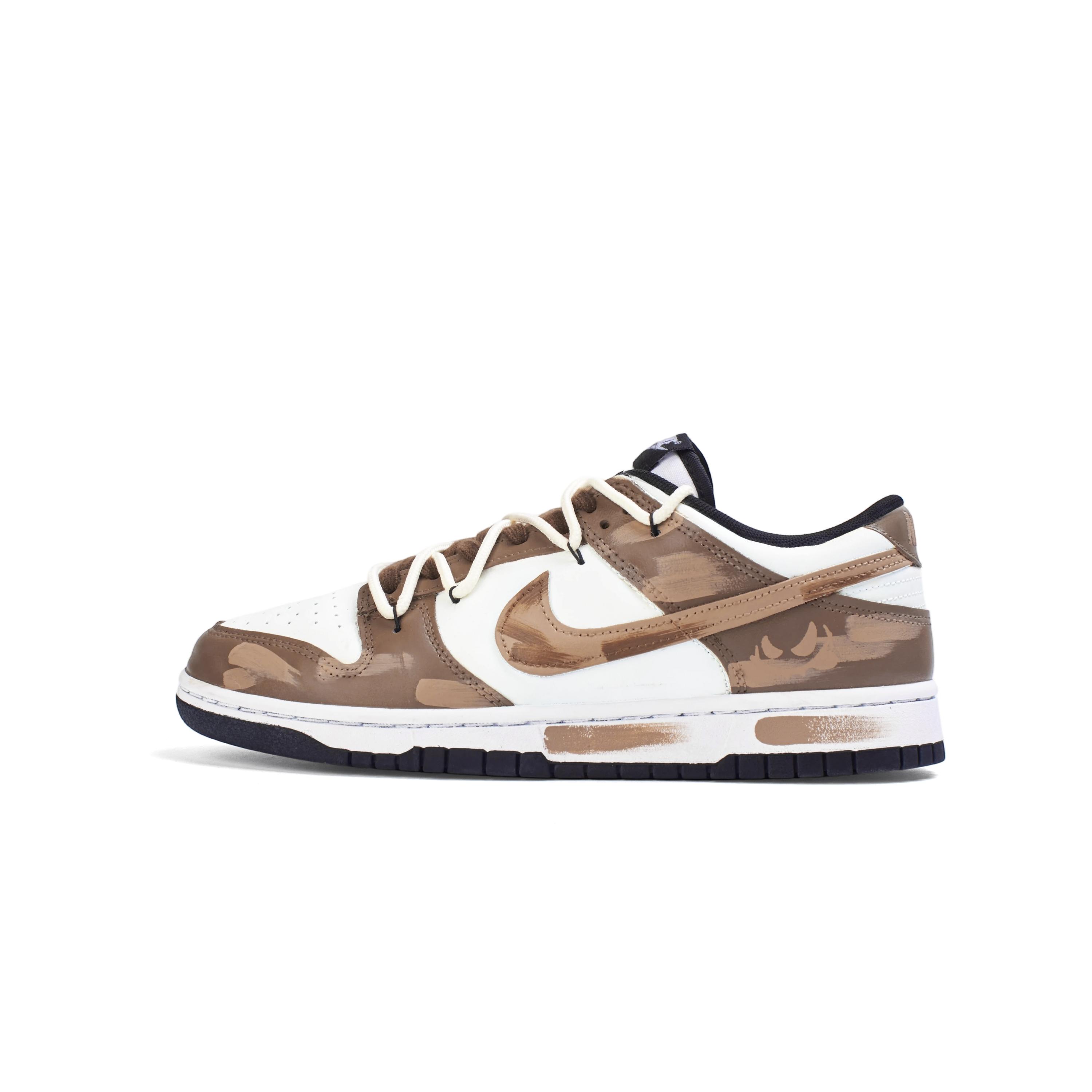 

Nike Dunk Synthetic Leather Abrasion Resistant Low top Skateboard Shoes Unisex Brown HF5441-100(Team825-) 43