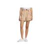 Adidas Embroidered Logo Print Large Pocket Buckle Belt Straight Shorts Women Bottoms Khaki HN2343