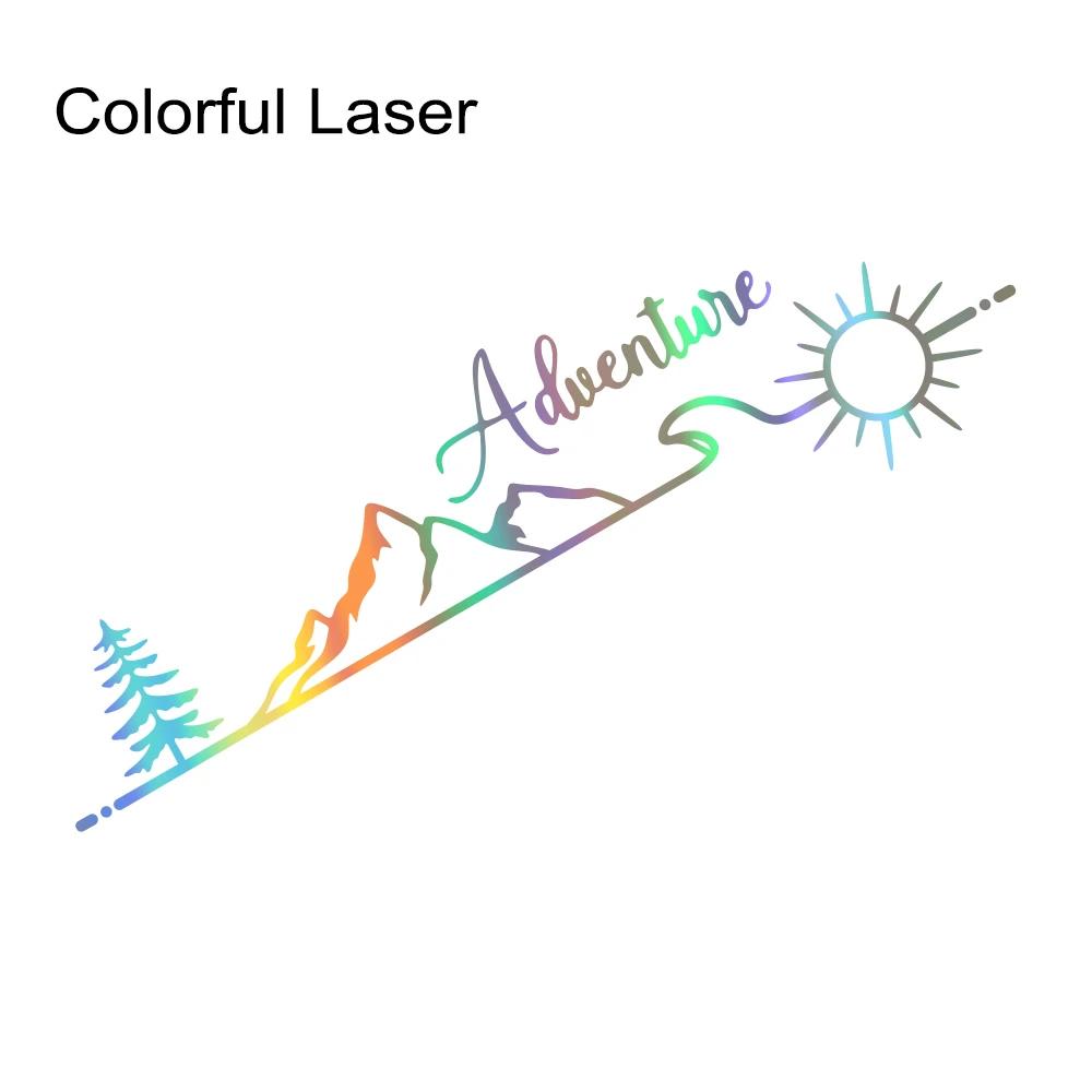 Adventure Mountain Forest Sun Cartoon Vinyl Decal Stickers for Cars RVs Camper Van Vehicle Graphic Decoration Auto Accessories 50cmx14.5cm