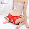 Krajkové kalhotky Spodní prádlo bez rozkroku Tanga pro ženy Sleep Colthes G-string Sexy oblečení Sexy květinové kalhotky s mašlí