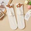 Black White Gray Bear Ankle Socks Cartoon Cute Breathable Sweat-Absorbent Low-Cut Socks for Women
