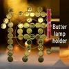Exquisite Alloy Buddhist Altar Lamp Holder - Seven-Star Butter Candlestick Home Lighting Stand