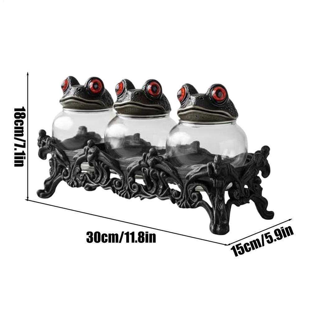 Potes de Temperos Design de Sapo Organização de Sal e Pimenta Recipiente Pote de Farmácia com Tampas para Cozinha Despensa Armário Bancada Alimentos