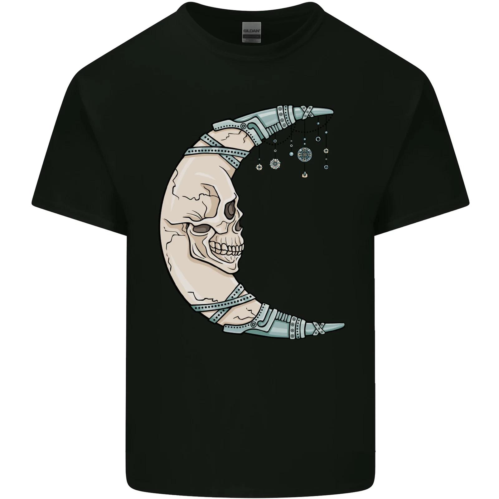 Steampunk Moon Skull Kids T-Shirt Childrens 3XL