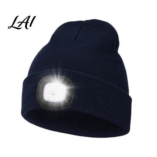 Hands Free LED Hat for Daily Life Knitted with Detachable Light Rechargeable Warm Winter Cap Outdoor Sports Built in Flashlight Safety Illumination