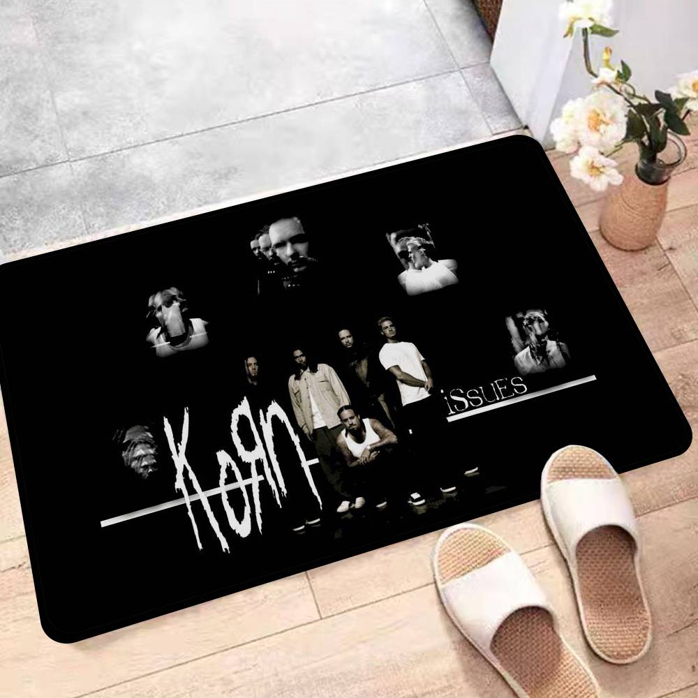 

Rock Band K-Korn Music Hallway Carpet Non-Slip Laundry Room Mat Laundry Decor Balcony Child Living Room Toilet Rug 40x60 cm