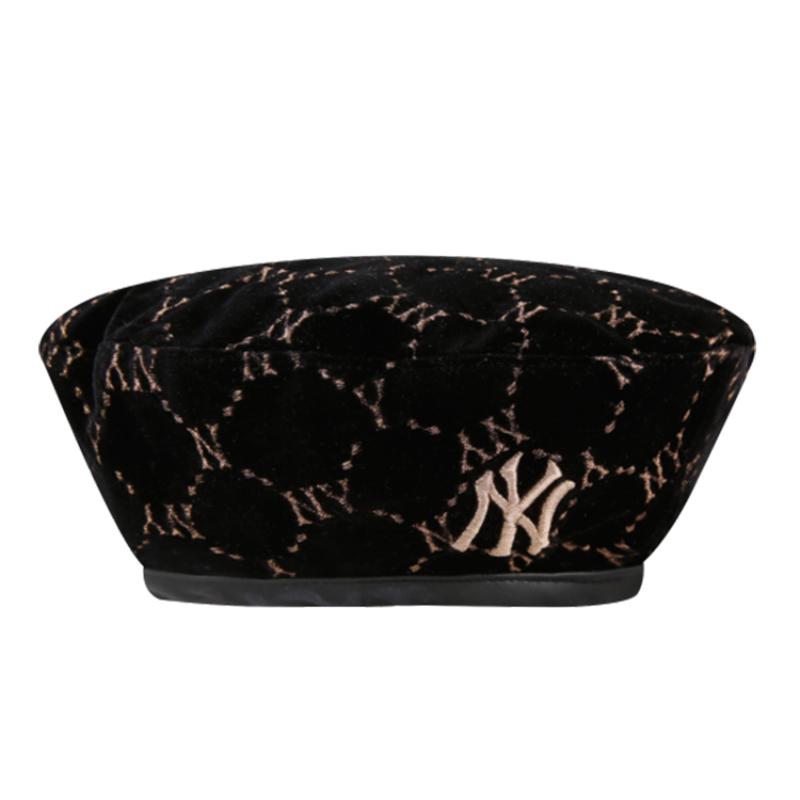 MLB Monogram Velvet Beret New York Yankees Hat Fashion 32CPVG011-50L