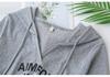 Women's Plus Size V-Neck Letter Print Hoodie - Long Sleeve Casual Slimming Top for Spring 2026