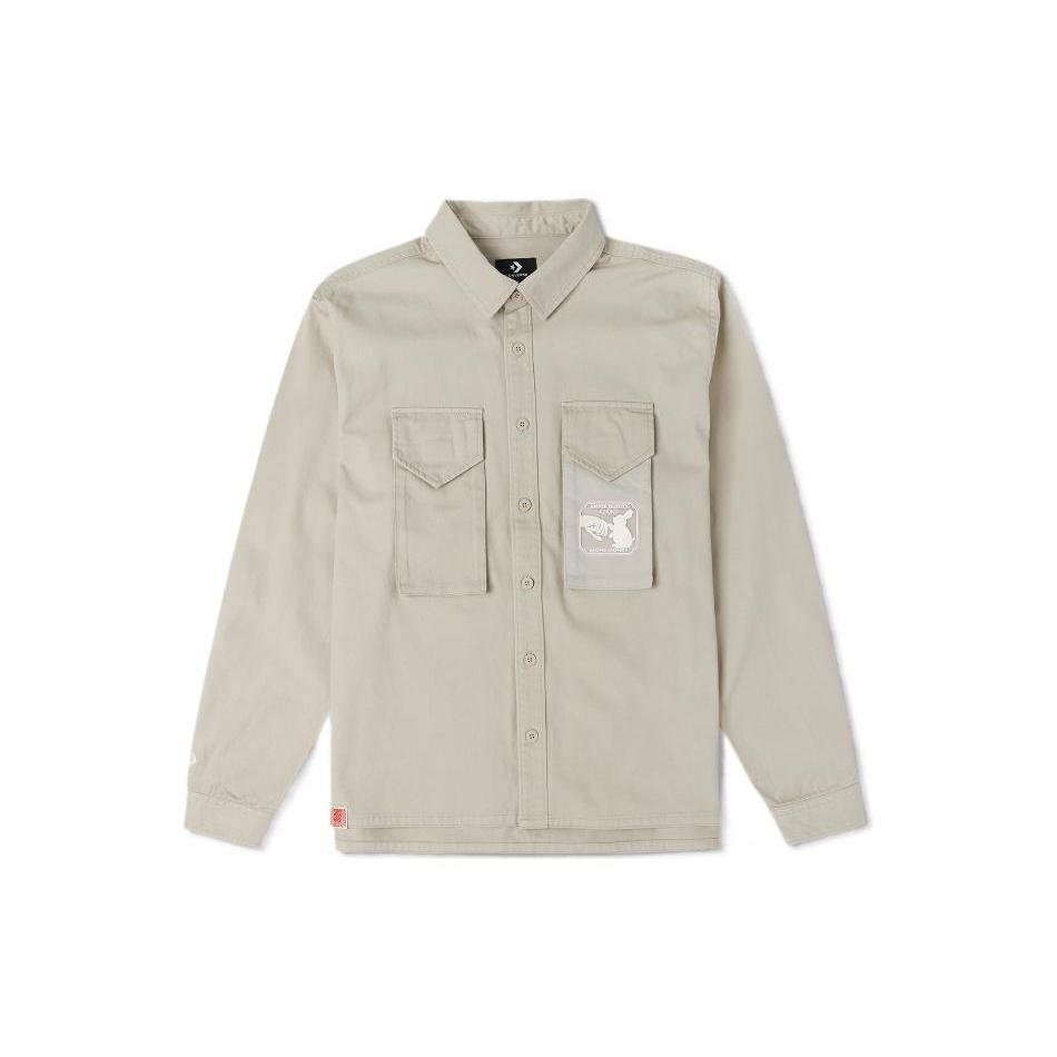Converse YOTR Woven Shirt Asia Sizing Beach Stone Men s 10025506-A02 S