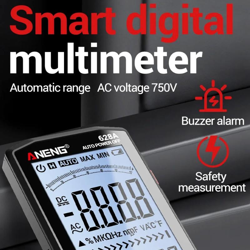 ANENG 628A Digital Multimeter Rechargeable Professional 6000 Counts AC/DC Voltage Current Ammeter Capacitor Detector Electrician Tools Digital Display