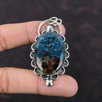 Ciondolo tormalina anguria in rame Gioielli fatti a mano Ciondolo elegante Ciondolo in argento sterling 925 Ciondolo con pietra preziosa molto carino Regalo per lui