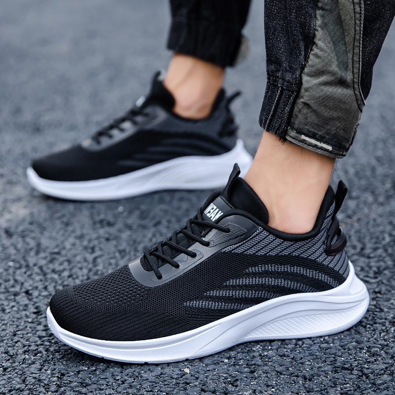 

Summer breathable mesh men s shoes fresh and fashionable casual running shoes simple and versatile shoes men s low-top sports shoes 44 чёрный