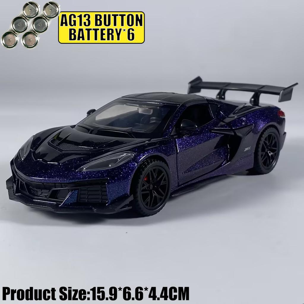 1:32 Chevrolet Corvette C8 Zr1X Track Enhanced Version Supercar Alloy Metal Diecast Model Car Simulation Miniature Holiday Gifts