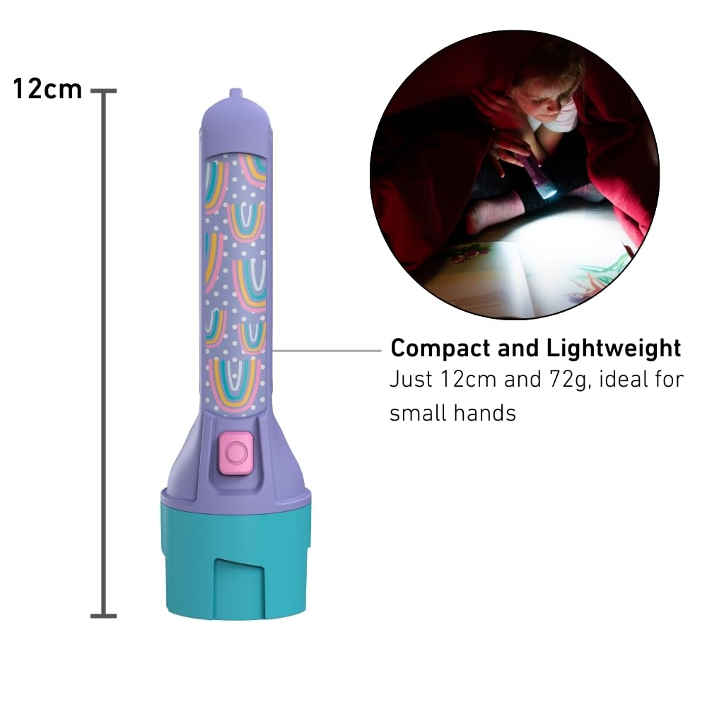 Ledlenser KIDBEAM4 LED Rainbow Max 70 502789 Japanese Small Children's Flashlight, Purple, Pattern, Battery-Operated, Lumens, [Official Product],