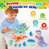 Dinosaur Toys for Kids 3-5,Wooden Magnetic Dino Take Apart Building Blocks Toys for Fine Motor Skills & Creative Play,Easter Basket Stuffers for