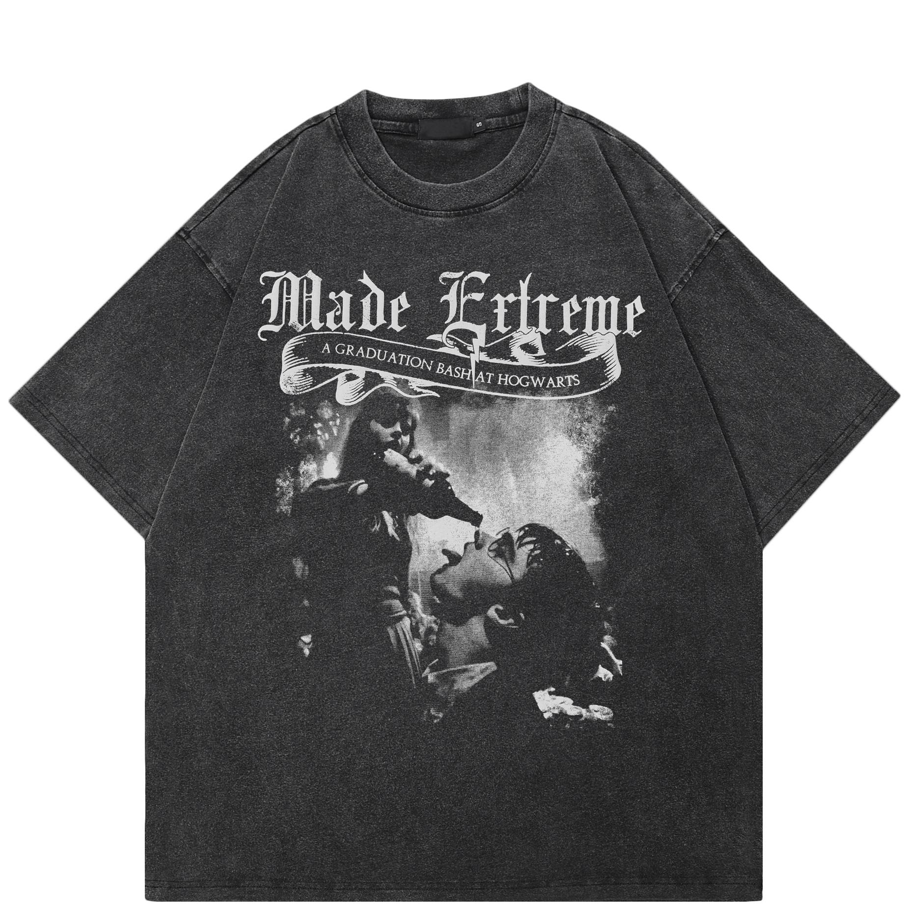 

Уличная футболка с забавным рисунком, хлопковая промытая черная футболка, топы унисекс, футболки, летняя футболка с короткими рукавами L промывают черный