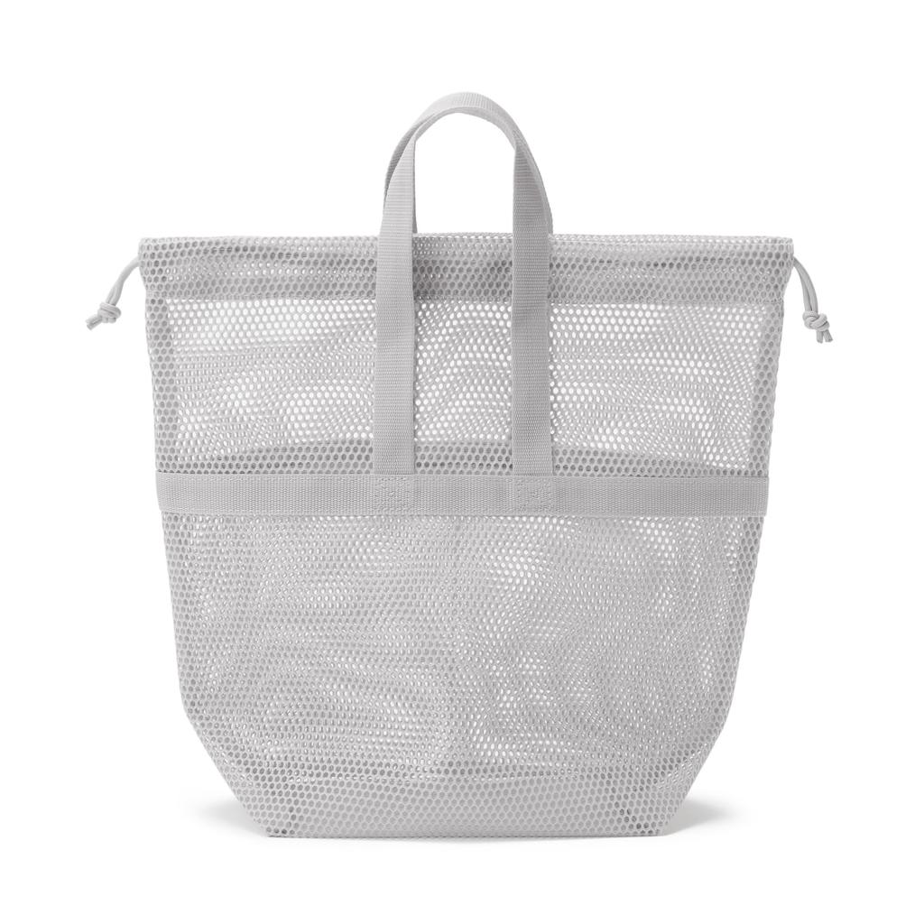 MUJI 3D Mesh Drawstring Bag with Size 33 x 13 x 31 Item 15931699 Handle, Gray, M, Approx. cm, Number