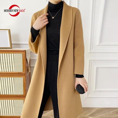 100% laine femmes manteau moderne nouvelle SAGA automne laine Long manteau à la main caban hiver chaud laine longue veste pardessus