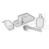 4x Storage Tray Brush Set, Kitchen Dispenser with , Counter Top, Refillable,