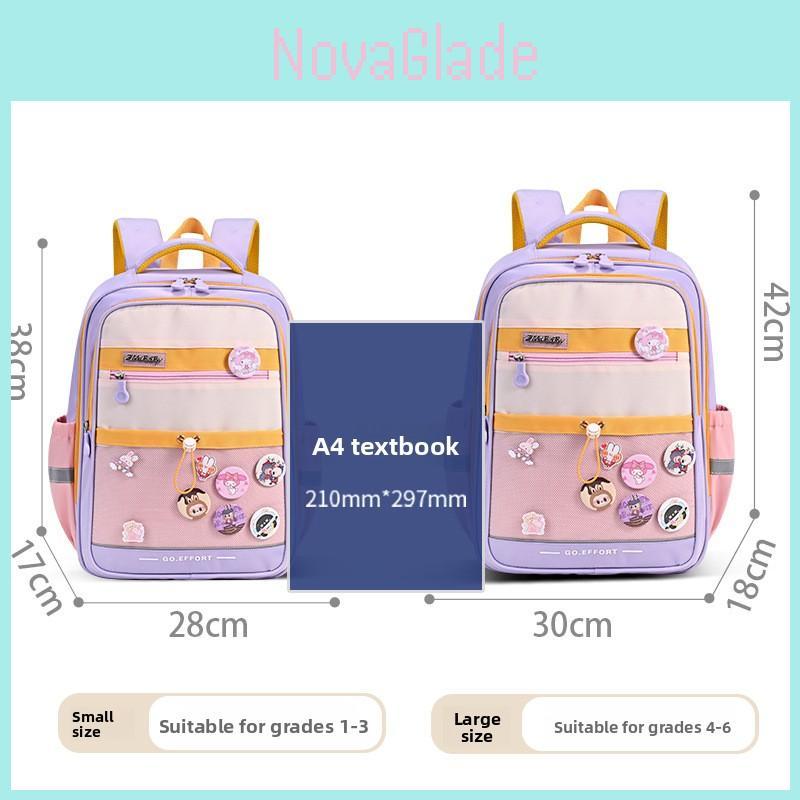 Sesame Baby Diy Badge School Backpack With Oxford Fabric For Kids Daily Use