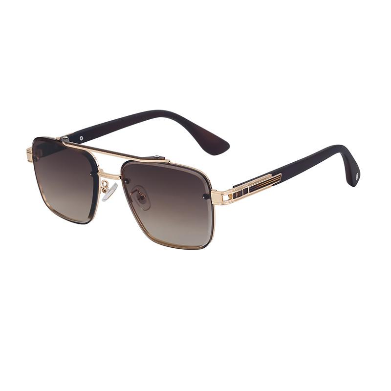 New Rectangular Frame Sunglasses Men's High-end Sunglasses Outdoor Driving Street Photography Trendy Glasses