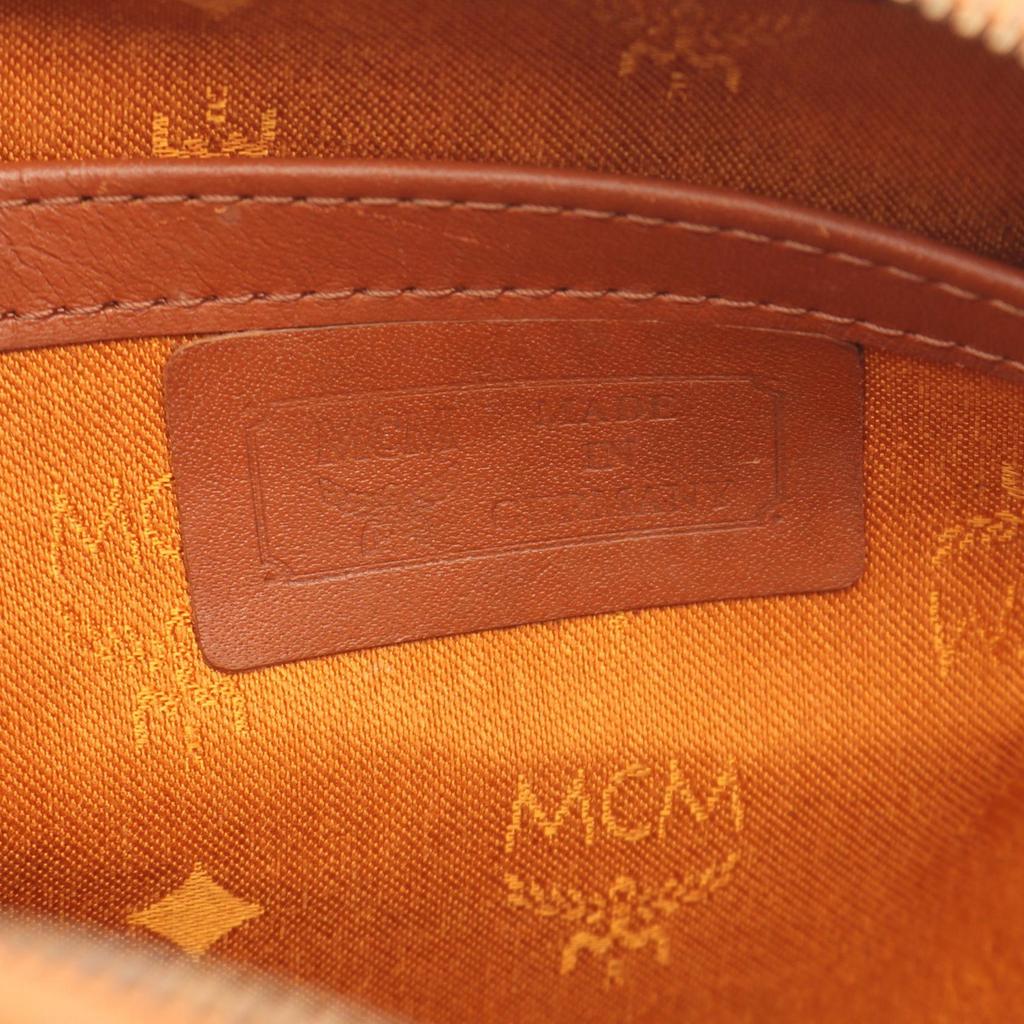 Used MCM Visetos 2WAY Handbag PVC coated canvas leather Brown Used Women
