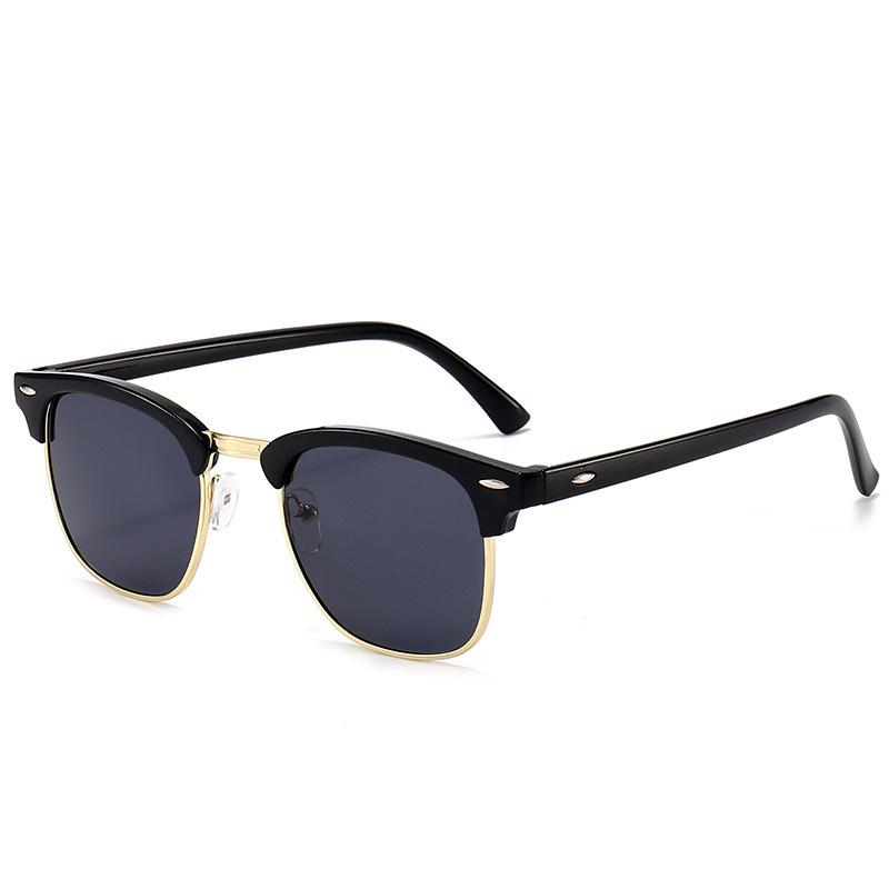 Retro Half-Frame Unisex Anti-UV Sunglasses for Fashion and Driving